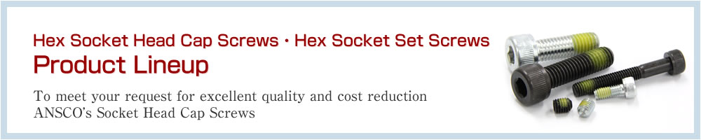 Hex Socket Head Cap Screws・Hex Socket Set Screws Product Lineup